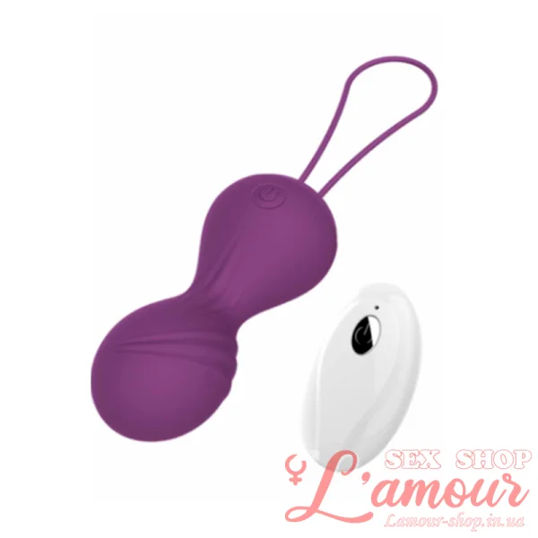 Вагінальні кульки- Vibrating Silicone Kegel Balls USB 10 Function / Remote control -Purple (артикул: 22-00038)