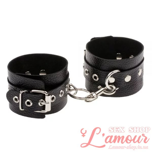 Наручники Leather Double Fix Leg Cuffs, Black (артикул: 281403)