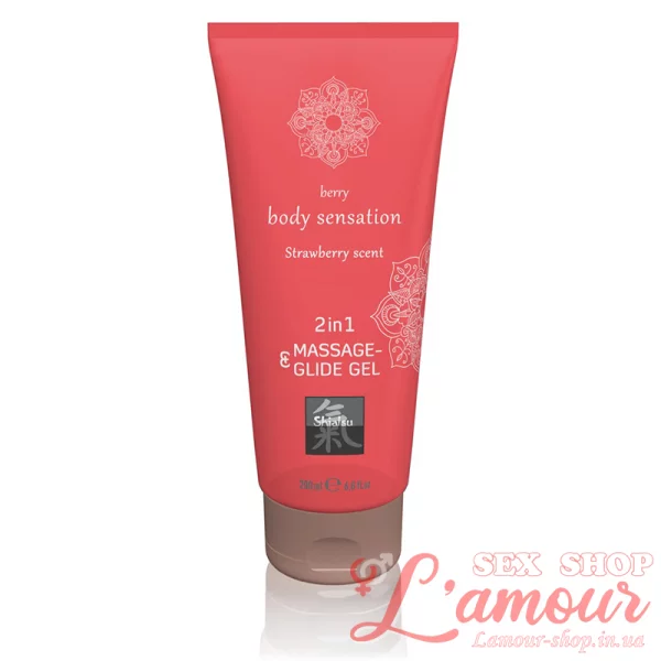 Лубрикант – Shiatsu Gel 2in1 Strawberry, 200 мл (артикул: 62800)