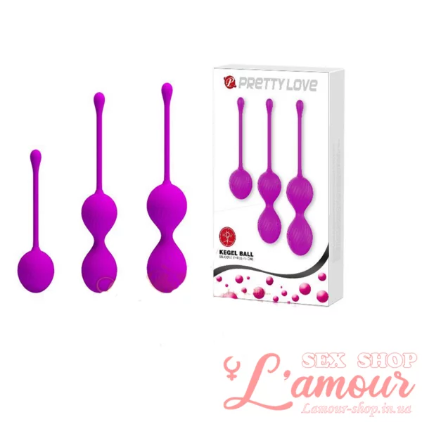 Вагінальні кульки – Pretty Love Kegel Balls Set Pink, 3 шт. (артикул: BI0601)