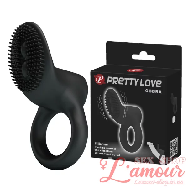 Ерекційне кільце – Pretty Love Cobra Penis Ring Vibrating Black (артикул: BI0824)