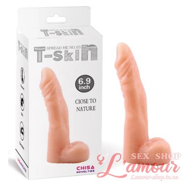 Фалоімітатор з мошонкою – T-Skin Close To Nature 6,9 ” (артикул: CN00102)