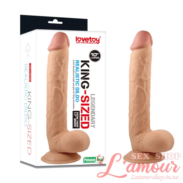 Фалоімітатор з мошонкою – Legendary King Sized Realistic Dildo Flesh 10 ” (артикул: LVTOY191)