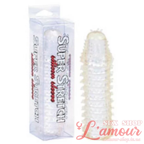 Насадка на член – Super Stretch Transparent Silicone Sleeve (артикул: SC0358)