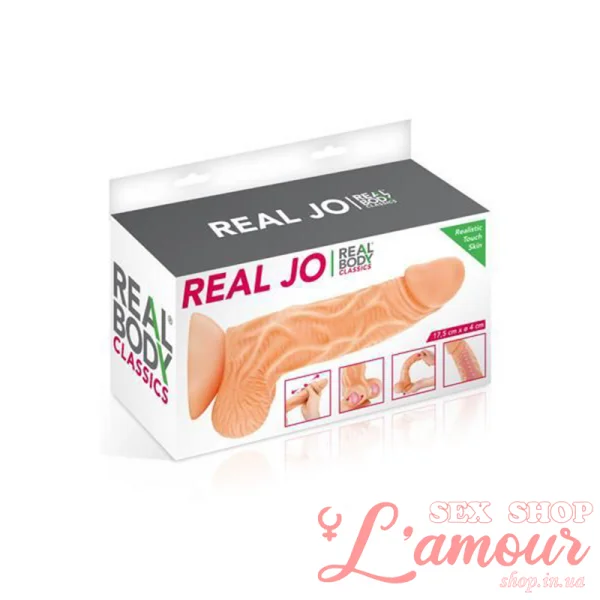 Фалоімітатор із рухомою крайньою плоттю Real Body-Real JO (артикул: SO1888)