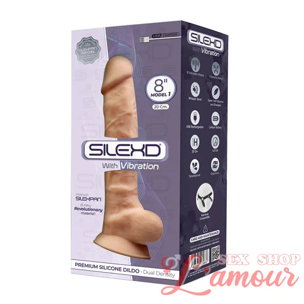Фалоімітатор з вібрацією SilexD Vetus Vibro Flesh (MODEL 1 size 8in) (артикул: SO3836)