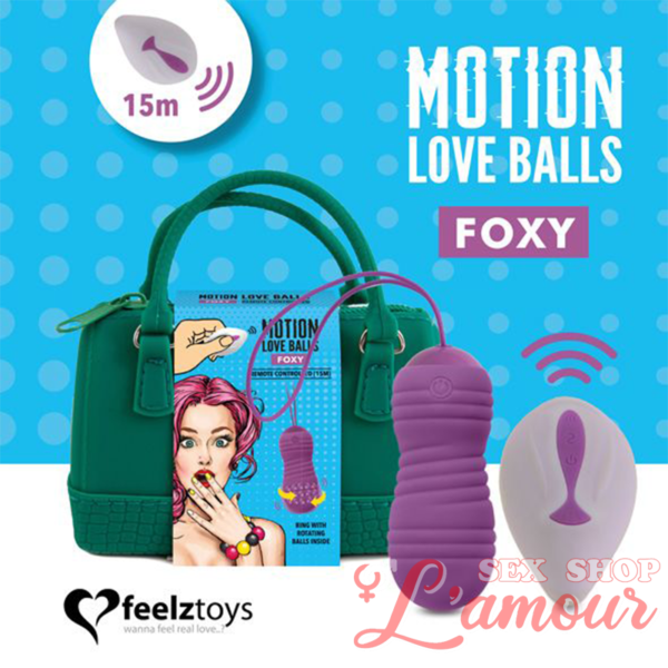 Вагінальні кульки з перлинним масажем FeelzToys Motion Love Balls Foxy з пультом ДК, 7 режимів (артикул: SO3854)