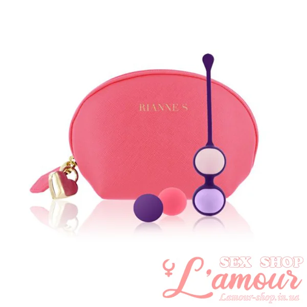 Набір вагінальних кульок Rianne S: Pussy Playballs Coral, маса 15, 25, 35, 55г (артикул: SO3888)