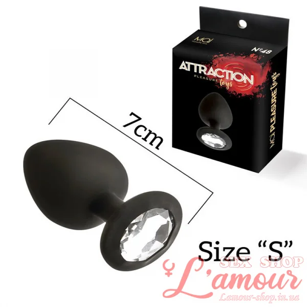 Анальна пробка з кристалом MAI Attraction Toys №47 Black силікон (артикул: SO4630)