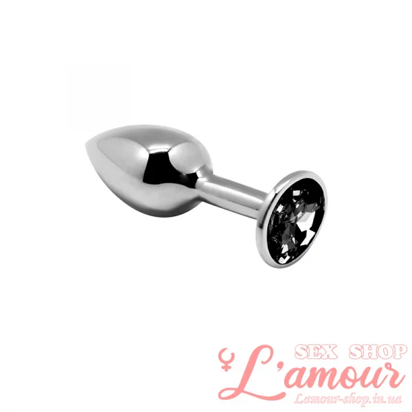 Анальна пробка з кристалом Alive Mini Metal Butt Plug Black S (артикул: SO6011)